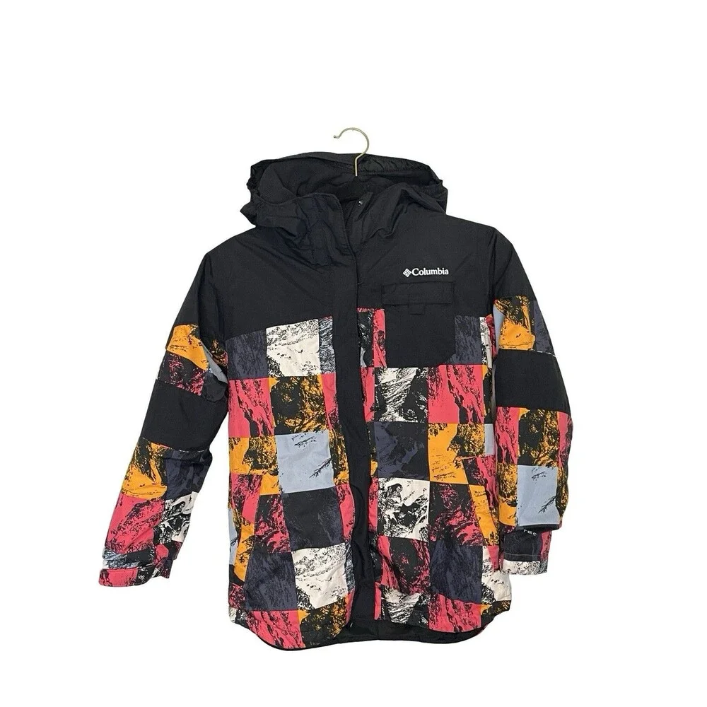 Columbia Kids Omni-Heat Winter Ski Jacket Youth M 10/12 Hooded Colorblock Coat